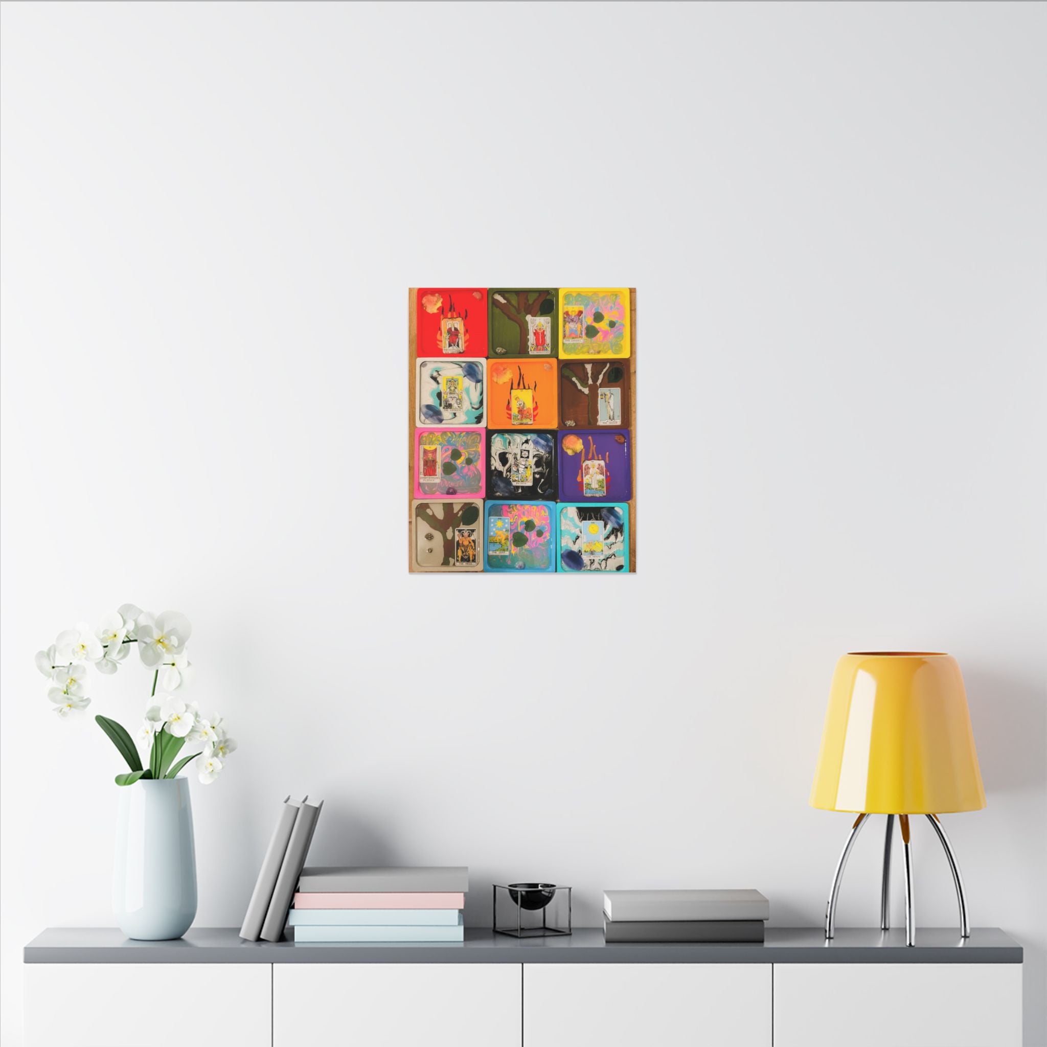 Abstract Tarot Collage Matte Canvas Print — Colorful Stretched Wall Art