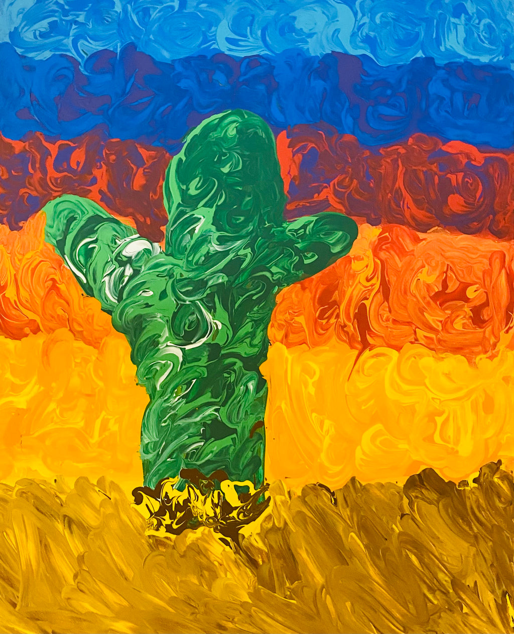 Desert Cactus Canvas Print — Colorful Abstract Southwest Wall Art