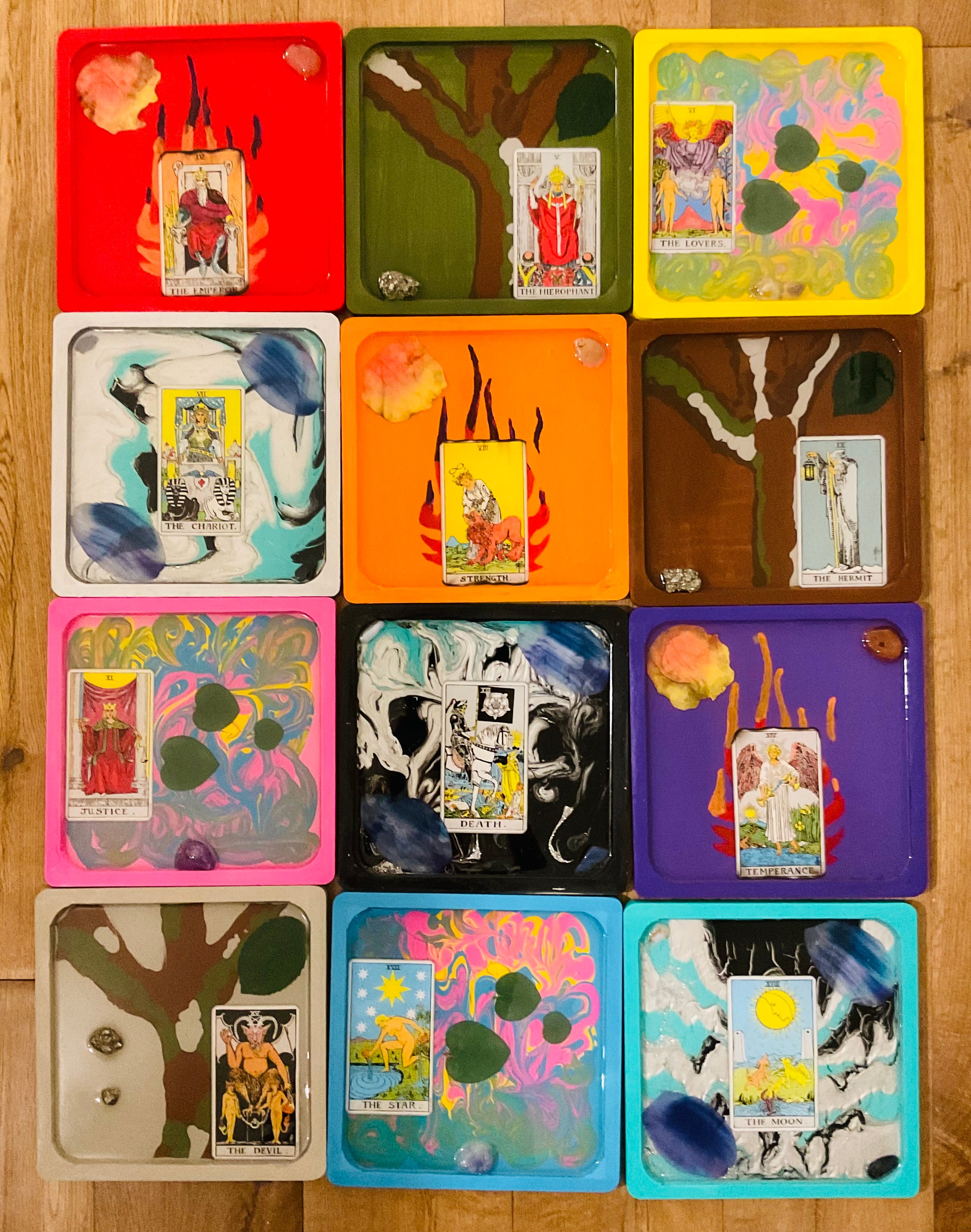 Abstract Tarot Collage Matte Canvas Print — Colorful Stretched Wall Art