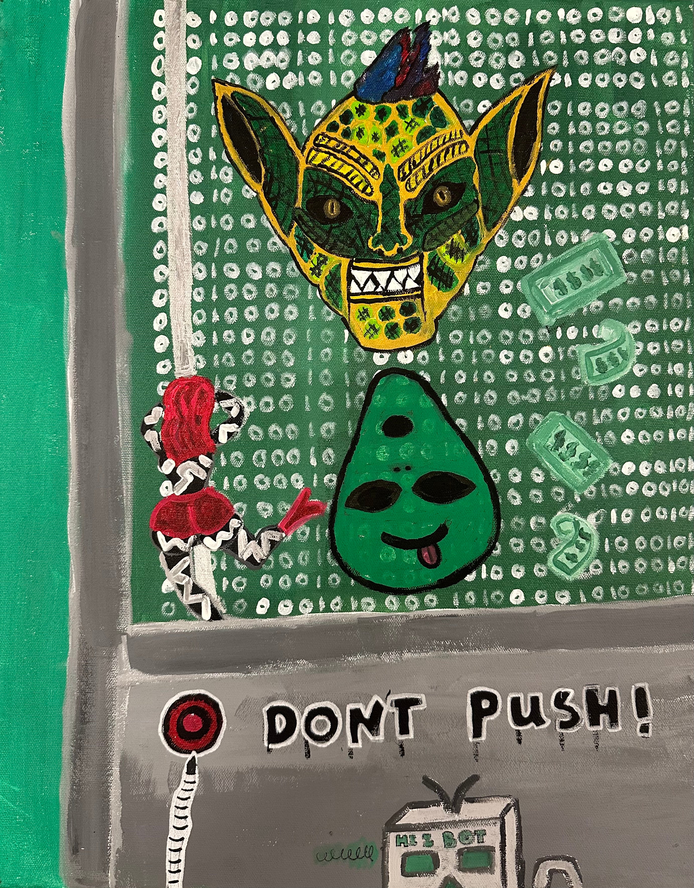 Dont Push! Surreal Pop Art Canvas Print