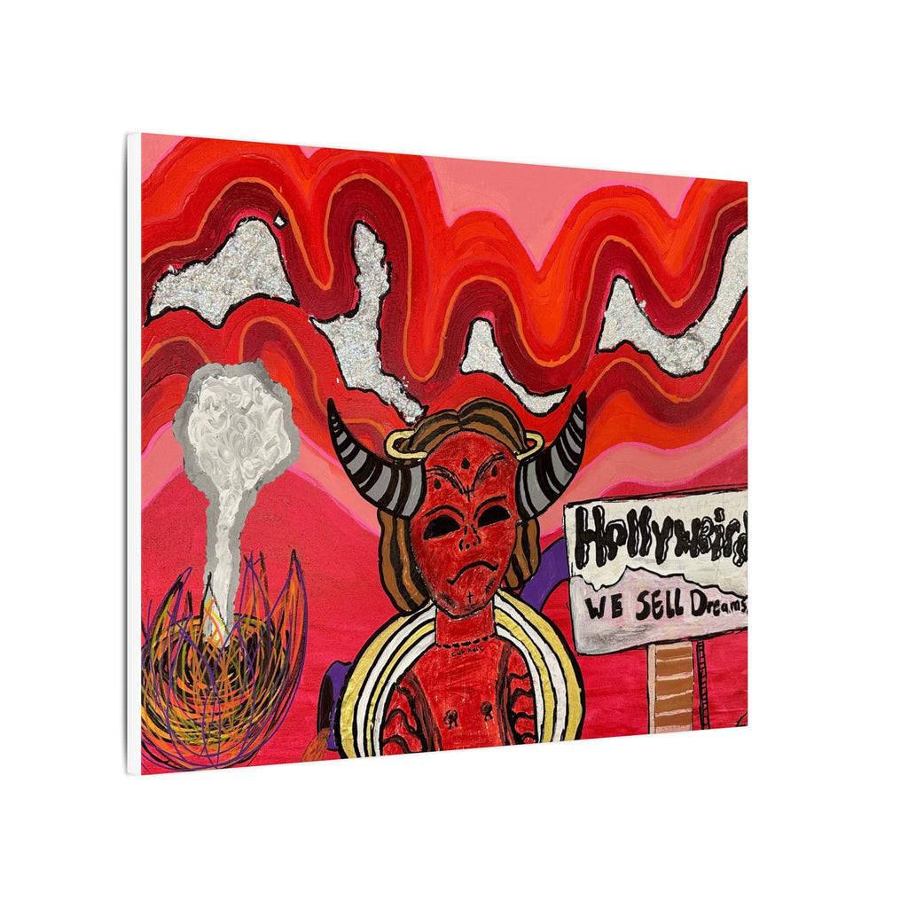 Surreal Devil Canvas Wall Art — "Hollyweird: We Sell Dreams" Matte Stretched Print