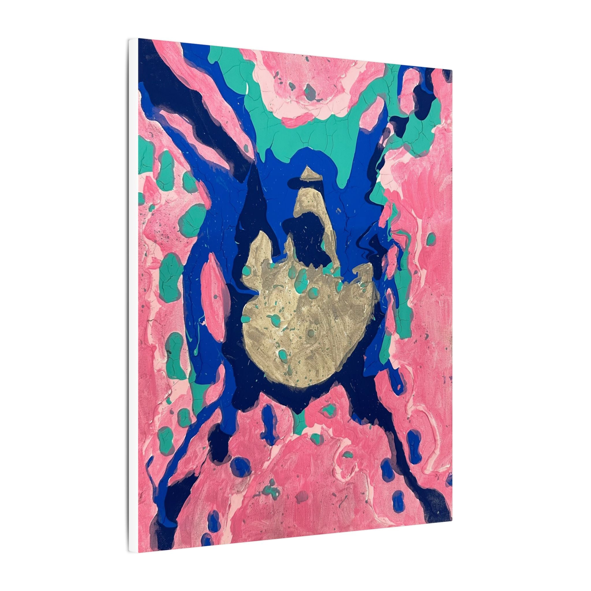 Abstract Pink & Blue Matte Canvas Art — Stretched Wall Decor
