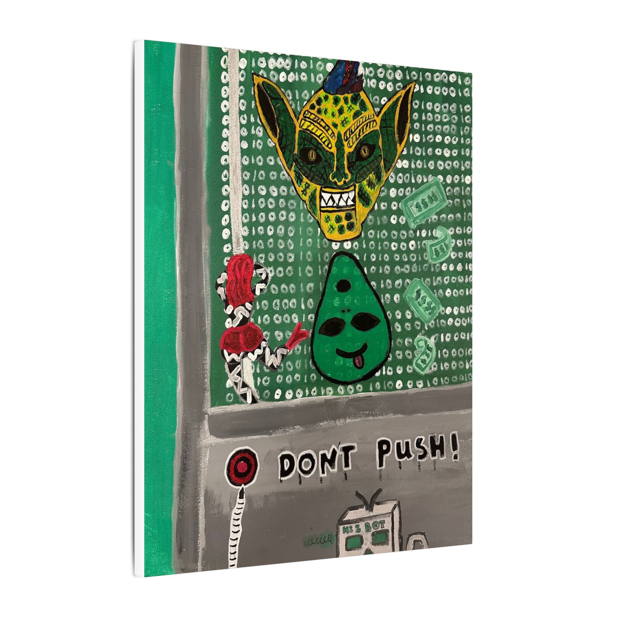 Dont Push! Surreal Pop Art Canvas Print